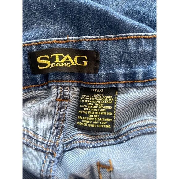 Stag Womens Blue Authentic Quality Mid-Rise Bootcut Jeans Size 15 - Picture 9 of 11